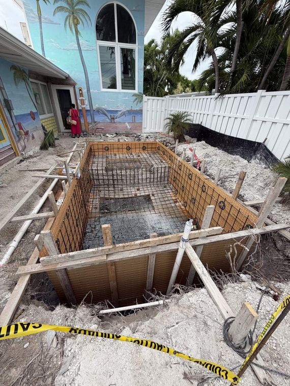 Excavation, rebar and formwork
