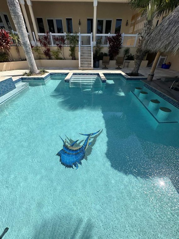 Custom sailfish tile mosaic